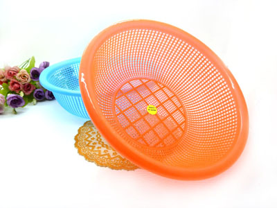 塑料果蔬洗盆滤水沥水果篮圆形大号筛水菜篮子-----20米蓝北1