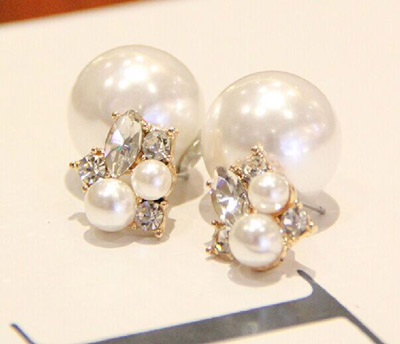 10元店爆款韩版锆石耳环 日韩精致时尚气质水钻耳钉耳环耳挂 女防过敏耳饰品（B4-1-4）