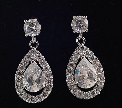 10元店爆款韩版锆石耳环 日韩精致时尚气质水钻耳钉耳环耳挂 女防过敏耳饰品（B4-1-4）