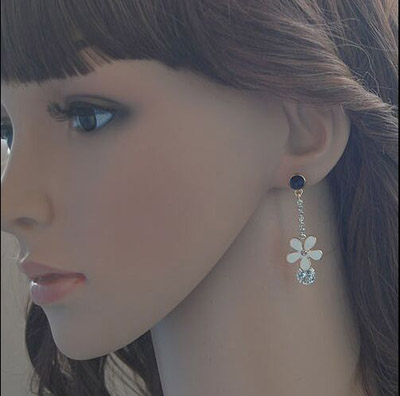 10元店爆款韩版锆石耳环 日韩精致时尚气质水钻耳钉耳环耳挂 女防过敏耳饰品（B4-1-4）