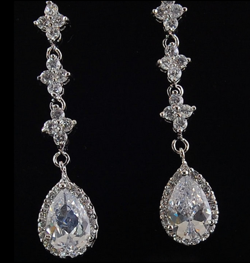 10元店爆款韩版锆石耳环 日韩精致时尚气质水钻耳钉耳环耳挂 女防过敏耳饰品（B4-1-4）