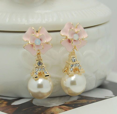 10元店爆款韩版锆石耳环 日韩精致时尚气质水钻耳钉耳环耳挂 女防过敏耳饰品（B4-1-4）