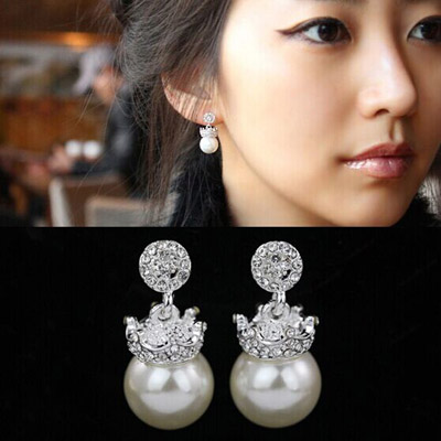 10元店爆款韩版锆石耳环 日韩精致时尚气质水钻耳钉耳环耳挂 女防过敏耳饰品（B4-1-4）