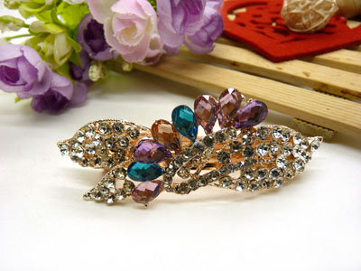 韩版优雅水晶发夹顶夹镶钻头饰品 水钻弹簧夹盘发卡 马尾夹-23号-16号C5-2-4