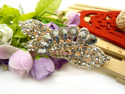 韩版优雅水晶发夹顶夹镶钻头饰品 水钻弹簧夹盘发卡 马尾夹-23号-16号C5-2-4