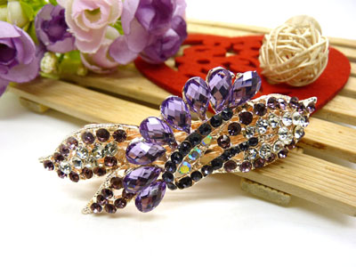 韩版优雅水晶发夹顶夹镶钻头饰品 水钻弹簧夹盘发卡 马尾夹-23号-16号C5-2-4