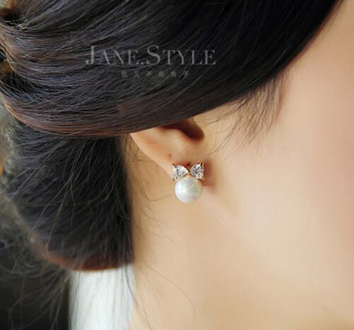 10元店爆款韩版锆石耳环 日韩精致时尚气质水钻耳钉耳环耳挂 女防过敏耳饰品（B4-1-4）
