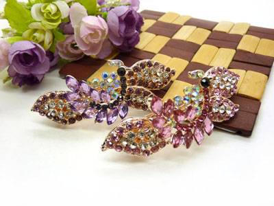 韩版优雅水晶发夹顶夹镶钻头饰品 水钻弹簧夹盘发卡 马尾夹-23号-16号C5-2-4