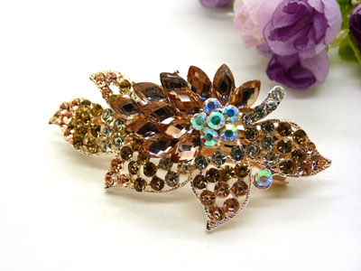 韩版优雅水晶发夹顶夹镶钻头饰品 水钻弹簧夹盘发卡 马尾夹-23号-16号C5-2-4