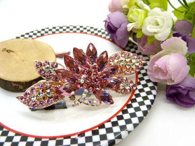 韩版优雅水晶发夹顶夹镶钻头饰品 水钻弹簧夹盘发卡 马尾夹-23号-16号C5-2-4