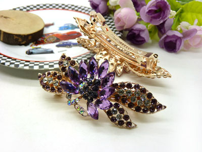 韩版优雅水晶发夹顶夹镶钻头饰品 水钻弹簧夹盘发卡 马尾夹-23号-16号C5-2-4