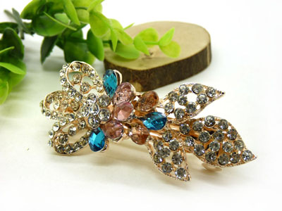 韩版优雅水晶发夹顶夹镶钻头饰品 水钻弹簧夹盘发卡 马尾夹-23号-16号C5-2-4