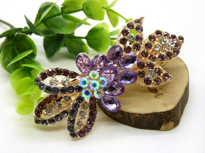 韩版优雅水晶发夹顶夹镶钻头饰品 水钻弹簧夹盘发卡 马尾夹-23号-16号C5-2-4