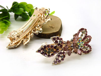 韩版优雅水晶发夹顶夹镶钻头饰品 水钻弹簧夹盘发卡 马尾夹-23号-16号C5-2-4