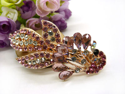 韩版优雅水晶发夹顶夹镶钻头饰品 水钻弹簧夹盘发卡 马尾夹-23号-16号C5-2-4