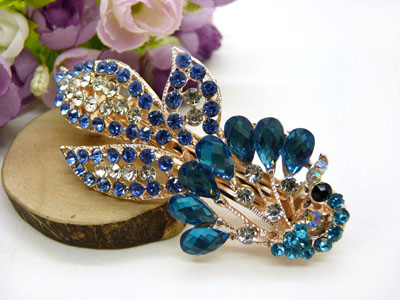 韩版优雅水晶发夹顶夹镶钻头饰品 水钻弹簧夹盘发卡 马尾夹-23号-16号C5-2-4