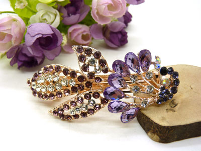 韩版优雅水晶发夹顶夹镶钻头饰品 水钻弹簧夹盘发卡 马尾夹-23号-16号C5-2-4