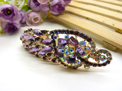 韩版优雅水晶发夹顶夹镶钻头饰品 水钻弹簧夹盘发卡 马尾夹-23号-16号C5-2-4