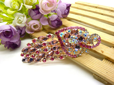 韩版优雅水晶发夹顶夹镶钻头饰品 水钻弹簧夹盘发卡 马尾夹-23号-16号C5-2-4