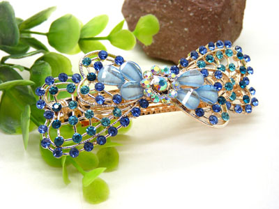 韩版发饰 顶夹 韩国 发夹 女头饰 琉璃水钻盘发发卡 横夹 弹簧夹C5-2-4