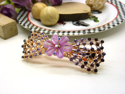 韩版发饰 顶夹 韩国 发夹 女头饰 琉璃水钻盘发发卡 横夹 弹簧夹C5-2-4