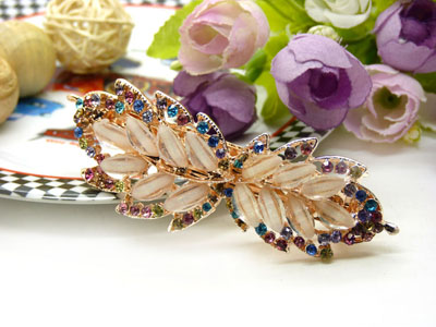 韩版发饰 顶夹 韩国 发夹 女头饰 琉璃水钻盘发发卡 横夹 弹簧夹C5-2-4