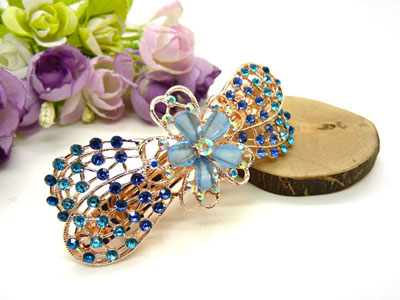 韩版发饰 顶夹 韩国 发夹 女头饰 琉璃水钻盘发发卡 横夹 弹簧夹C5-2-4