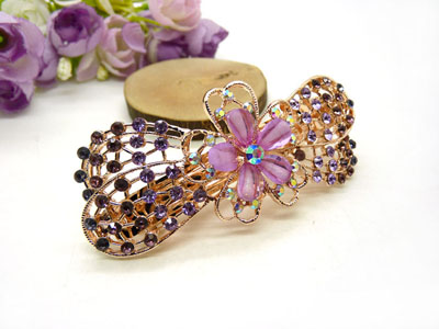 韩版发饰 顶夹 韩国 发夹 女头饰 琉璃水钻盘发发卡 横夹 弹簧夹C5-2-4