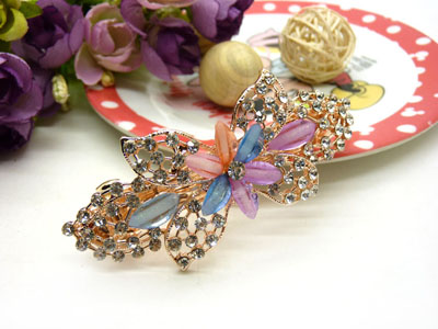 韩版发饰 顶夹 韩国 发夹 女头饰 琉璃水钻盘发发卡 横夹 弹簧夹C5-2-4