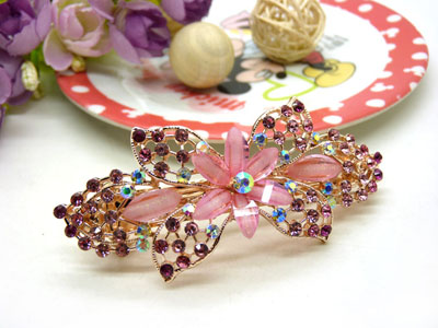 韩版发饰 顶夹 韩国 发夹 女头饰 琉璃水钻盘发发卡 横夹 弹簧夹C5-2-4