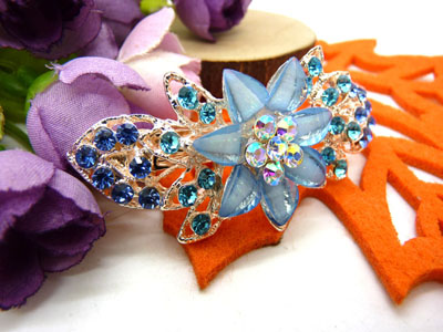 韩版发饰 顶夹 发夹 女头饰 蝴蝶结水钻盘发发卡 横夹 弹簧夹-5号C5-3-3