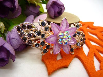 韩版发饰 顶夹 发夹 女头饰 蝴蝶结水钻盘发发卡 横夹 弹簧夹-5号C5-3-3