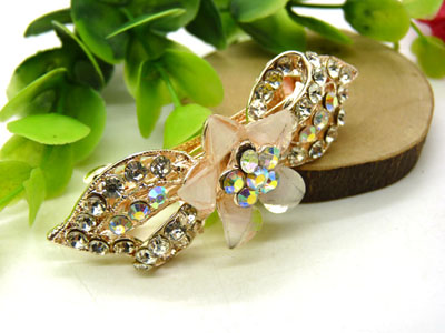 韩版发饰 顶夹 发夹 女头饰 蝴蝶结水钻盘发发卡 横夹 弹簧夹-5号C5-3-3