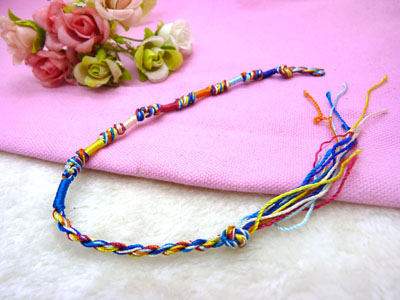 端午节五彩绳手链批发 五色线 金刚结款直纹扭纹款 地摊手链多款-6号C5-5-1后