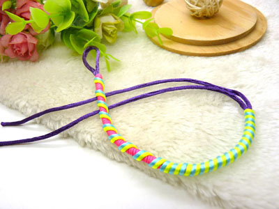 端午节五彩绳手链批发 五色线 金刚结款直纹扭纹款 地摊手链多款-1号C5-5-1后