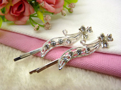 漂亮韩式 水钻边夹 闪水晶对夹 成人刘海发饰 对夹头饰头花-6号六C5-3-4