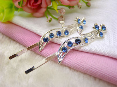 漂亮韩式 水钻边夹 闪水晶对夹 成人刘海发饰 对夹头饰头花-6号六C5-3-4