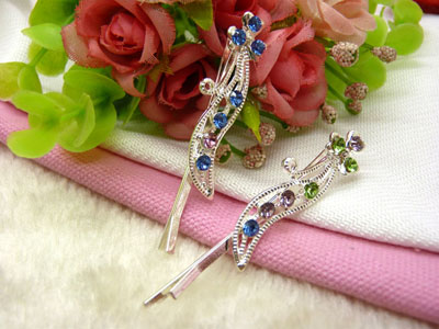 漂亮韩式 水钻边夹 闪水晶对夹 成人刘海发饰 对夹头饰头花-6号六C5-3-4