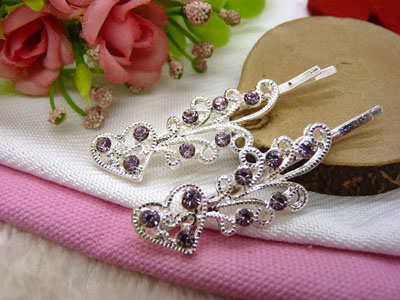 漂亮韩式 水钻边夹 闪水晶对夹 成人刘海发饰 对夹头饰头花-6号六C5-3-4