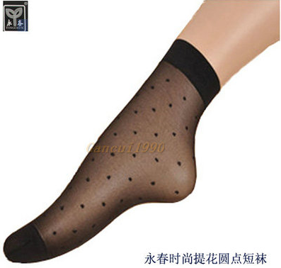 女点花型短袜包芯丝袜子超薄丝六B31-2-4