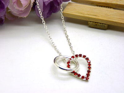 新款玫瑰银水钻项链女钛钢短款锁骨链配饰颈链c5-2-3