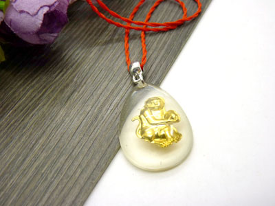 水晶镶金项坠十二生肖 项链吊坠C3-3-4