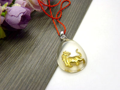 水晶镶金项坠十二生肖 项链吊坠C3-3-4