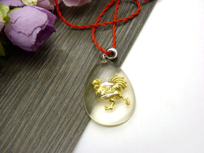 水晶镶金项坠十二生肖 项链吊坠C3-3-4