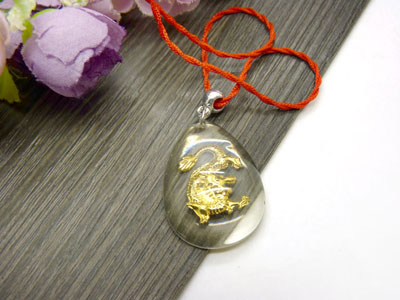 水晶镶金项坠十二生肖 项链吊坠C3-3-4