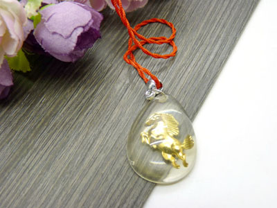 水晶镶金项坠十二生肖 项链吊坠C3-3-4