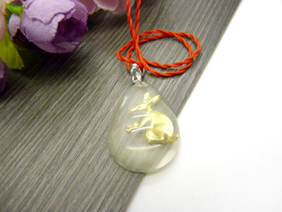 水晶镶金项坠十二生肖 项链吊坠C3-3-4