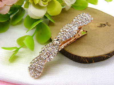 新款满水钻顶夹头饰发饰 珍珠闪钻发夹边夹 弹簧夹B9-1-2