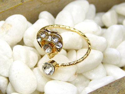 韩国韩版流行美 玫瑰金合金水钻 花朵海星款 闪亮尾戒指环C10-2-3