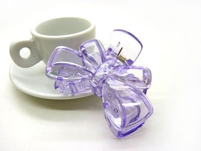 韩国 摔不断树脂镂空蝴蝶结发抓夹盘发发饰 洗澡发夹-9060---C6-3-6